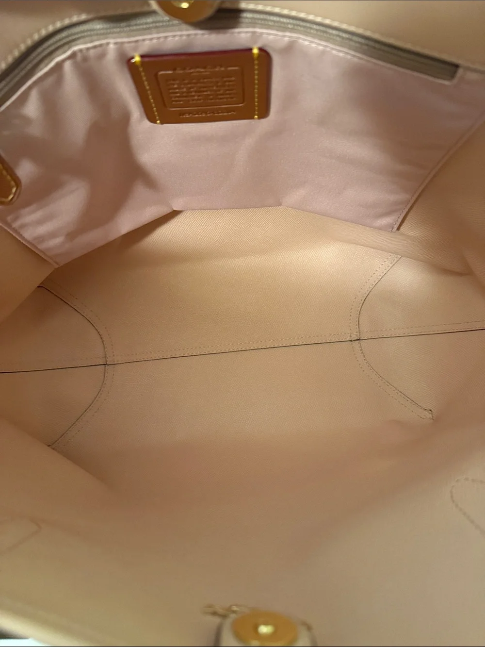 🩷🧡Coach NWT Pink/Peach Signature C Pastel Logo City Tote Bag / Gold Hardware